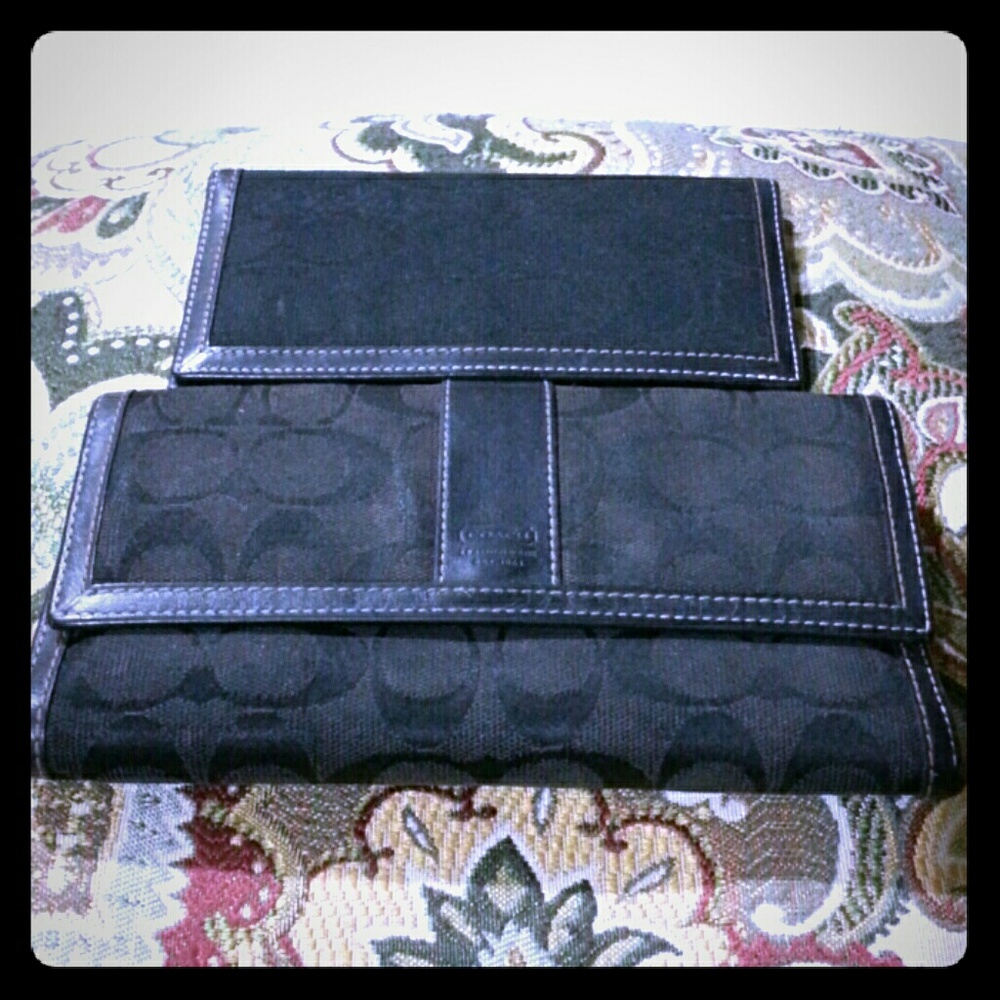 Coach Signature Checkbook Wallet.